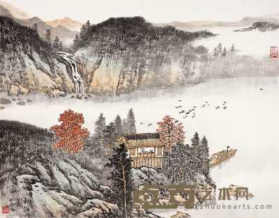宋玉麟 秋江图 镜心 32×41cm